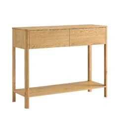 Agnes Curved Edge 2 Drawer Console Table, Natural 16 Agnes Curved Edge 2 Drawer Console Table, Natural -Daals BSD 152 OAK WB2