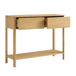 Agnes Curved Edge 2 Drawer Console Table, Natural 18 Agnes Curved Edge 2 Drawer Console Table, Natural -Daals BSD 152 OAK WB3