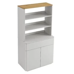 Agnes Curved Edge Dresser, Dove Grey With Oak Top -Daals BSD 153 DOVEGREY WB5