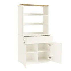 Agnes Curved Edge Dresser, Off White With Oak Top -Daals BSD 153 WHITE WB3