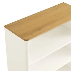 Agnes Curved Edge Dresser, Off White With Oak Top -Daals BSD 153 WHITE detail1