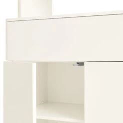 Agnes Curved Edge Dresser, Off White With Oak Top -Daals BSD 153 WHITE detail3