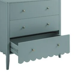 Henley Scalloped Edge 3 Drawer Chest, Blue Spruce -Daals BSD 155 TEAL detail1
