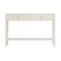 Henley Scalloped Edge Console Table, Light Sand -Daals BSD 156 BEIGE WB1