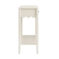 Henley Scalloped Edge Console Table, Light Sand -Daals BSD 156 BEIGE WB5