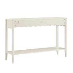 Henley Scalloped Edge Console Table, Light Sand -Daals BSD 156 BEIGE WB6