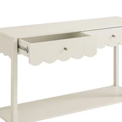 Henley Scalloped Edge Console Table, Light Sand -Daals BSD 156 BEIGE detail1