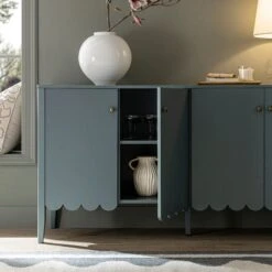 Henley Scalloped Edge 150cm Wide Sideboard, Blue Spruce -Daals BSD 157 TEAL scene4