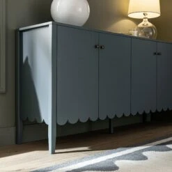 Henley Scalloped Edge 150cm Wide Sideboard, Blue Spruce -Daals BSD 157 TEAL scene5