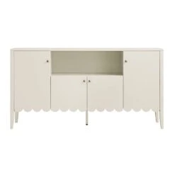 Henley Scalloped Edge 150cm Wide Sideboard With Open Shelf, Light Sand 20 Henley Scalloped Edge 150cm Wide Sideboard With Open Shelf, Light Sand -Daals BSD 158 BEIGE WB1