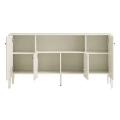 Henley Scalloped Edge 150cm Wide Sideboard With Open Shelf, Light Sand 24 Henley Scalloped Edge 150cm Wide Sideboard With Open Shelf, Light Sand -Daals BSD 158 BEIGE WB4