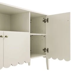 Henley Scalloped Edge 150cm Wide Sideboard With Open Shelf, Light Sand 30 Henley Scalloped Edge 150cm Wide Sideboard With Open Shelf, Light Sand -Daals BSD 158 BEIGE detail3