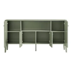 Henley Scalloped Edge 150cm Wide Sideboard With Open Shelf, Sage Green -Daals BSD 158 SAGE WB3
