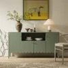 Henley Scalloped Edge 150cm Wide Sideboard With Open Shelf, Sage Green