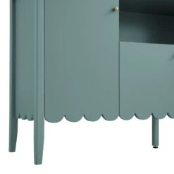 Henley Scalloped Edge 150cm Wide Sideboard With Open Shelf, Blue Spruce -Daals BSD 158 TEAL detail1