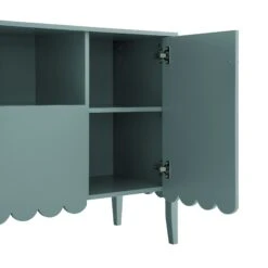 Henley Scalloped Edge 150cm Wide Sideboard With Open Shelf, Blue Spruce -Daals BSD 158 TEAL detail3