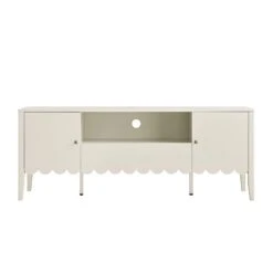 Henley Scalloped Edge 150cm Wide TV Unit, Light Sand -Daals BSD 159 BEIGE WB2
