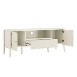 Henley Scalloped Edge 150cm Wide TV Unit, Light Sand -Daals BSD 159 BEIGE WB3