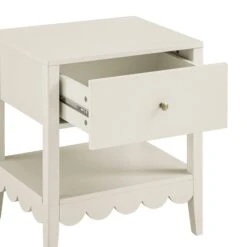 Henley Scalloped Edge Bedside Table With Drawer, Light Sand -Daals BSD 160 BEIGE detail1