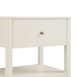 Henley Scalloped Edge Bedside Table With Drawer, Light Sand -Daals BSD 160 BEIGE detail2