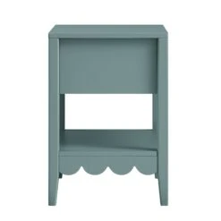 Henley Scalloped Edge Bedside Table With Drawer, Blue Spruce -Daals BSD 160 TEAL WB5