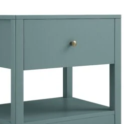Henley Scalloped Edge Bedside Table With Drawer, Blue Spruce -Daals BSD 160 TEAL detail2