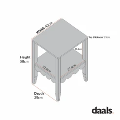 Henley Scalloped Edge Side Table, Blue Spruce 9 Henley Scalloped Edge Side Table, Blue Spruce -Daals BSD 161 CHART