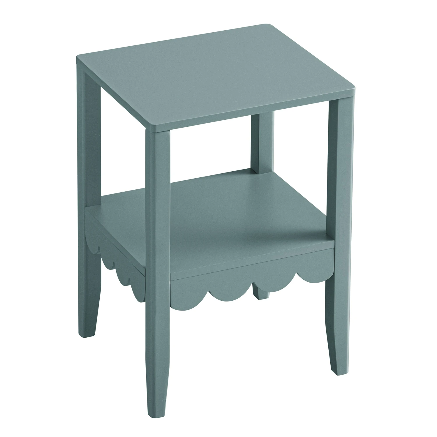 Henley Scalloped Edge Side Table, Blue Spruce 4 Henley Scalloped Edge Side Table, Blue Spruce - Image 4