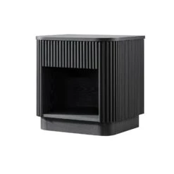 Maru 1-Drawer Bedside Table, Black -Daals BSD 167 BLACK WB2