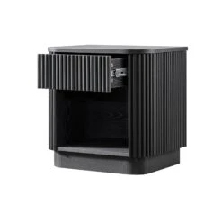 Maru 1-Drawer Bedside Table, Black -Daals BSD 167 BLACK WB3