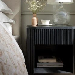 Maru 1-Drawer Bedside Table, Black -Daals BSD 167 BLACK scene2