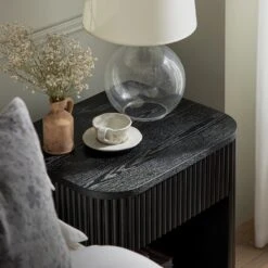 Maru 1-Drawer Bedside Table, Black -Daals BSD 167 BLACK scene4