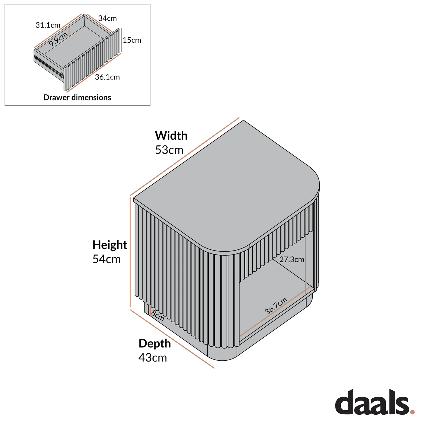 Maru 1-Drawer Bedside Table, Sage Green 8 Maru 1-Drawer Bedside Table, Sage Green - Image 8