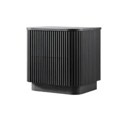 Maru 2-Drawer Bedside Table, Black -Daals BSD 168 BLACK WB2