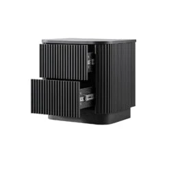 Maru 2-Drawer Bedside Table, Black -Daals BSD 168 BLACK WB3