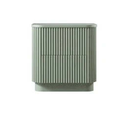Maru 2-Drawer Bedside Table, Sage Green
