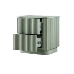 Maru 2-Drawer Bedside Table, Sage Green -Daals BSD 168 SAGE WB3