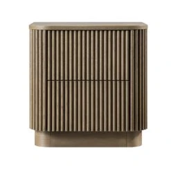 Maru 2-Drawer Bedside Table, Silver Oak -Daals BSD 168 SILK WB1