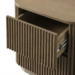 Maru 2-Drawer Bedside Table, Silver Oak -Daals BSD 168 SILK detail3