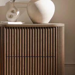 Maru 2-Drawer Bedside Table, Silver Oak -Daals BSD 168 SILK scene2