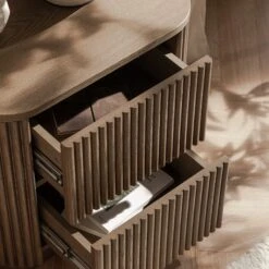 Maru 2-Drawer Bedside Table, Silver Oak -Daals BSD 168 SILK scene3