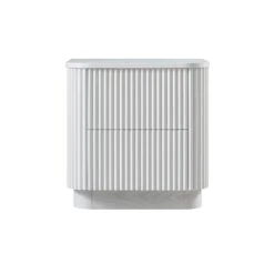 Maru 2-Drawer Bedside Table, Washed White