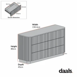 Maru Chest Of 6 Drawers, Sage Green -Daals BSD 169 CHART 1