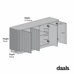 Maru Large 4-Door Sideboard, Oak -Daals BSD 170 CHART 2