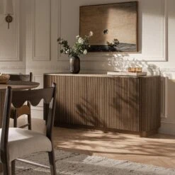 Maru Large 4-Door Sideboard, Silver Oak