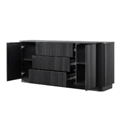 Maru Large 2-Door Sideboard With Drawers, Black -Daals BSD 171 BLACK WB4