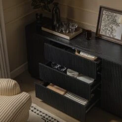 Maru Large 2-Door Sideboard With Drawers, Black -Daals BSD 171 BLACK scene3