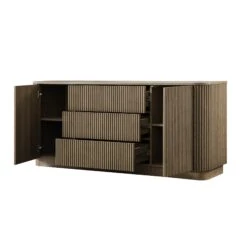 Maru Large 2-Door Sideboard With Drawers, Silver Oak -Daals BSD 171 SILK WB4