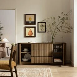 Maru Large 2-Door Sideboard With Drawers, Silver Oak -Daals BSD 171 SILK scene2