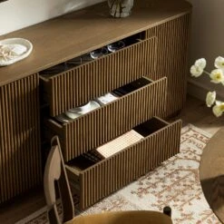 Maru Large 2-Door Sideboard With Drawers, Silver Oak -Daals BSD 171 SILK scene4